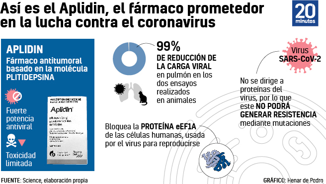 TODO SOBRE EL ANTICANCERÍGENO APLIDIN DE PHARMAMAR: ¿POR QUÉ ES 100 VECES MEJOR CONTRA LA COVID? ¿CUÁNDO SE PODRÁ USAR?